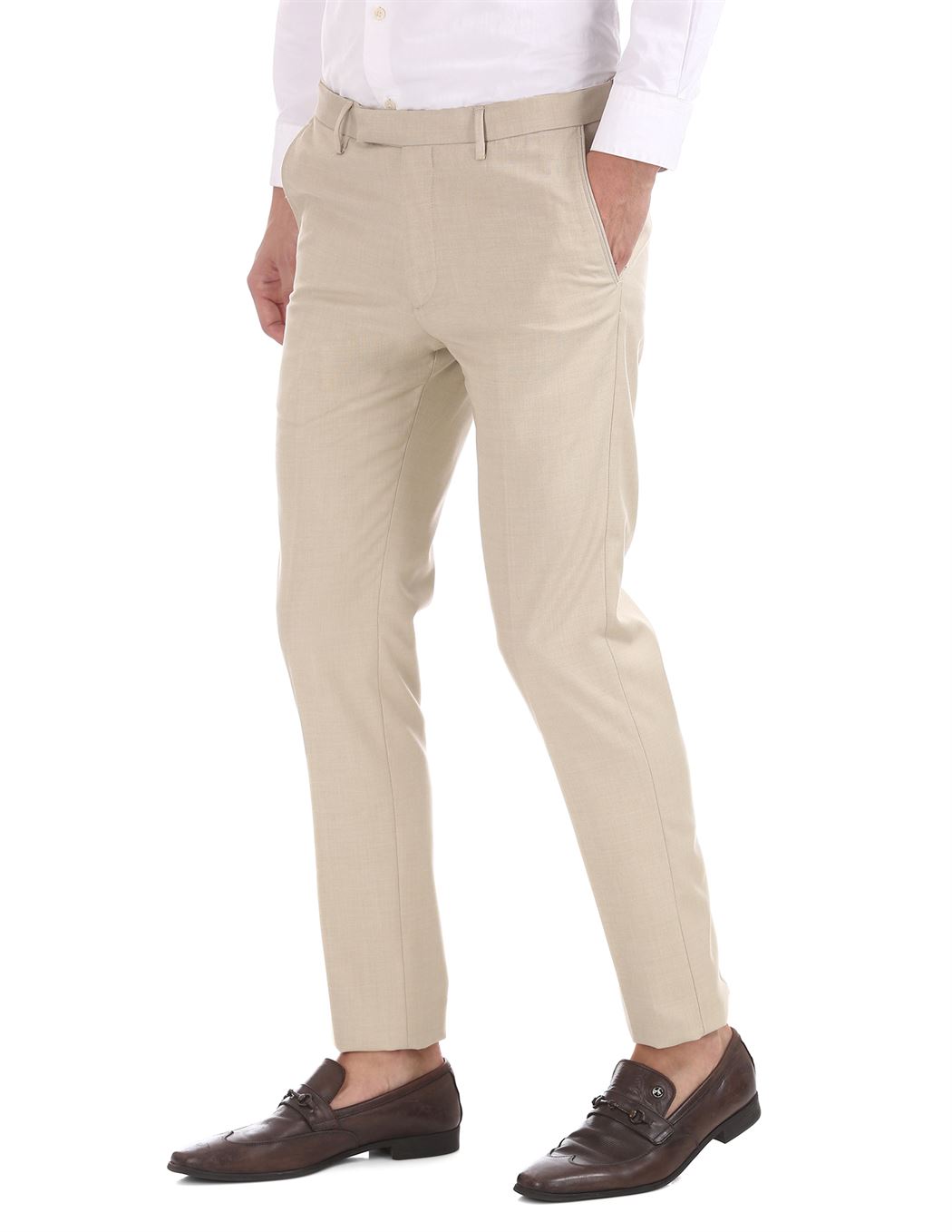 U.S. Polo Assn. Men Solid Formal Wear Trousers